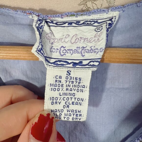 y2k Vintage April Cornell Purple Lilac and Orange Floral Maxi Dress Size S - Picture 9 of 9